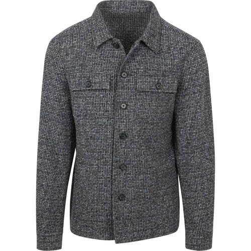 Suitable Overshirt Wool Blend Grijs Blauw - Maat XXL - Heren