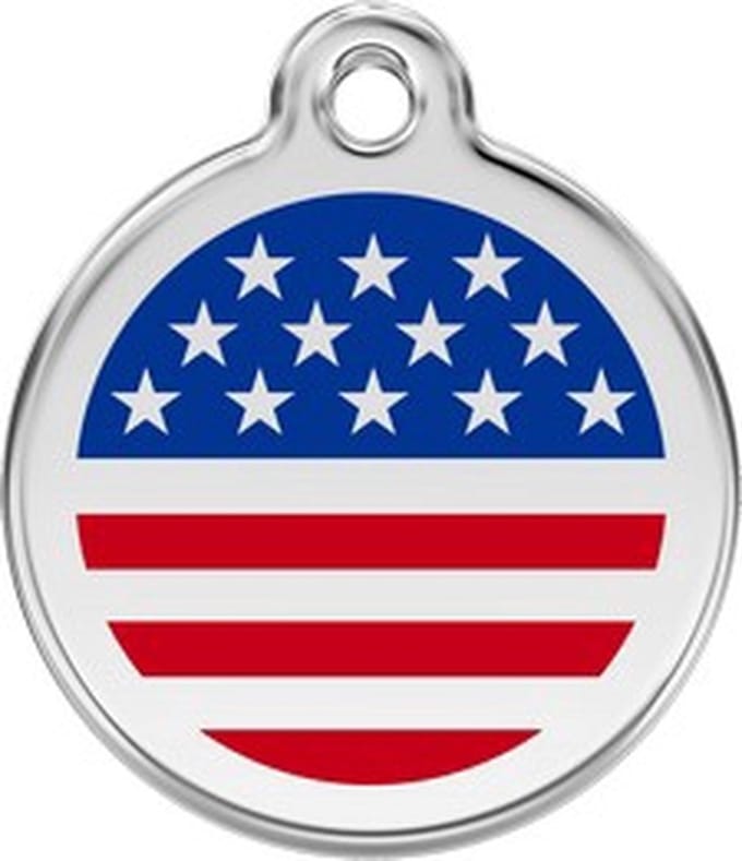 Red Dingo Hondenpenning 38 mm USA Amerika Amerikaanse vlag