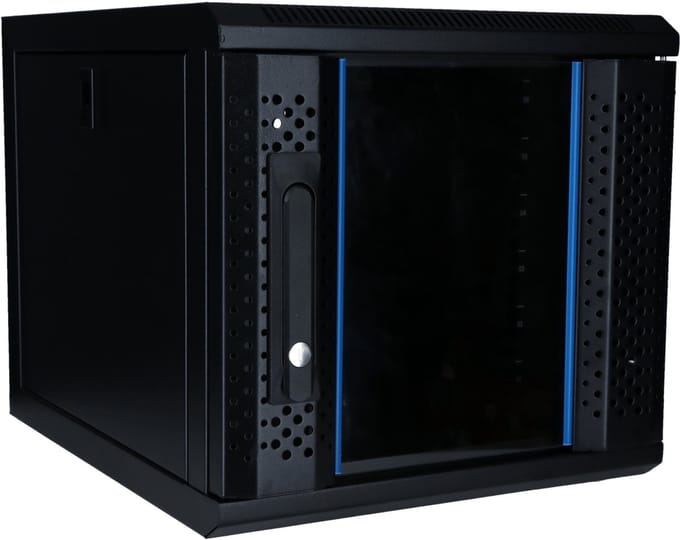DSIT 10 inch 6U serverkast met glazen deur 370X450X370mm (BxDxH) - serverbehuizing - serverrack