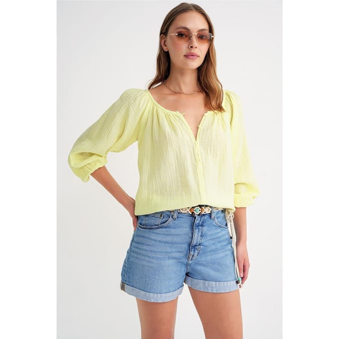 Geknoopte Muslin Blouse