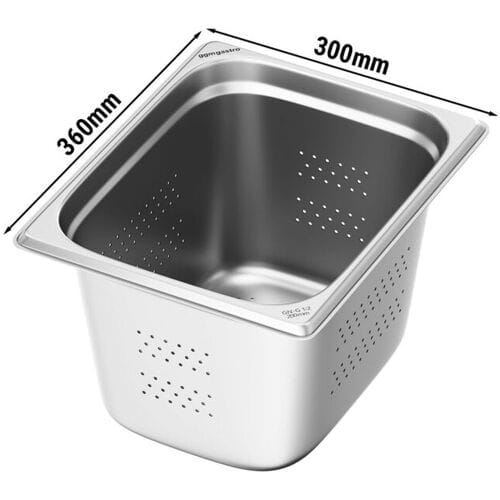GGM Gastro (6 stuks) RVS GN-bak GN 1/2 - geperforeerd - hoogte: 200 mm zilver