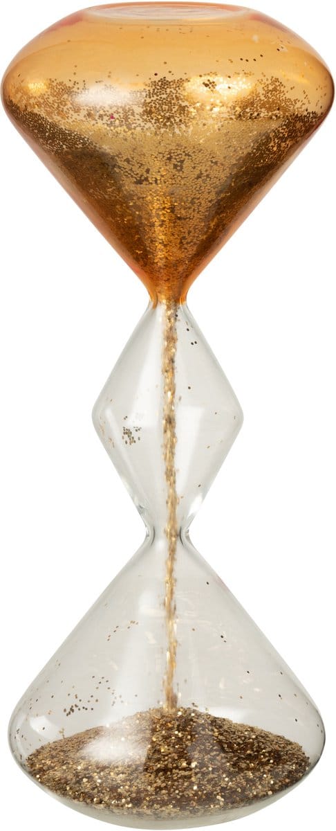 J-Line zandloper Glitters - glas - goud