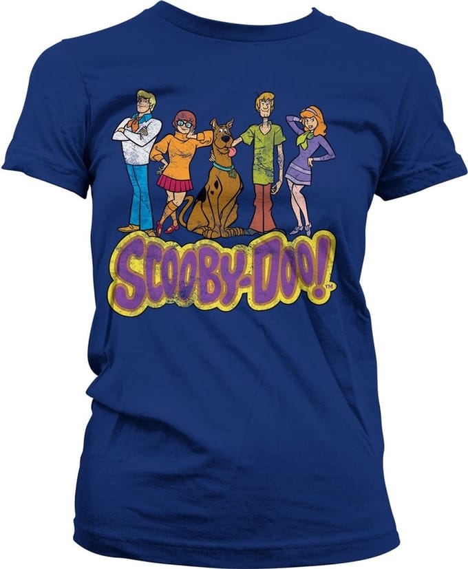 Team- Scooby Doo -T-shirt in distressed-stijl voor dames, marineblauw