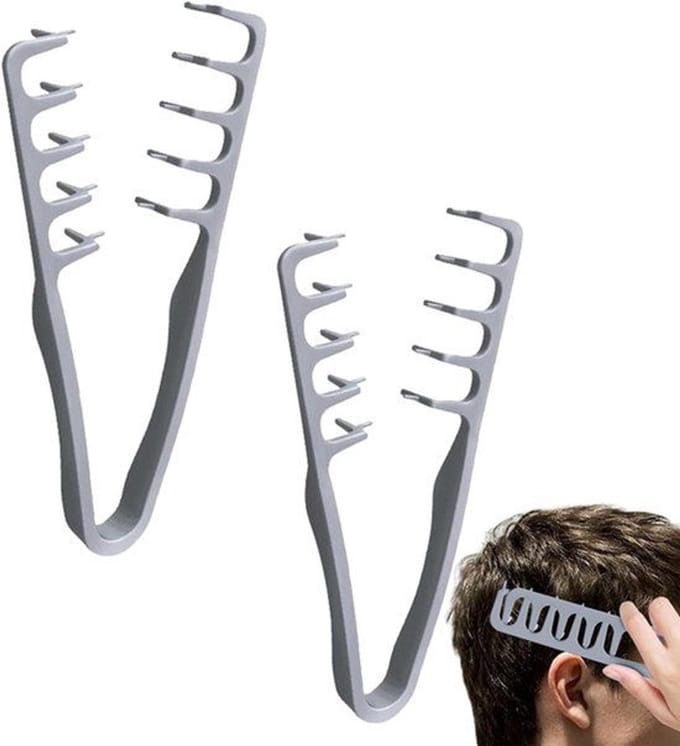 Akyol - Pack Fluffy Textured Comb - haarkam - Haarstylingkam - Stylingkam met brede tanden - Unisex - Plastic - Grijs 1 - 1 stuk