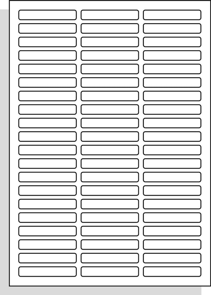 A4 Laserprinter etiketten - 60 x 10 mm rechthoek - mat wit - 100 vel per doos