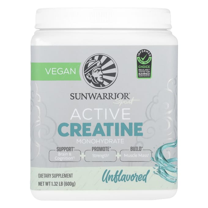 Sunwarrior, Sport, geactiveerd creatine monohydraat, zonder smaak, 1,32 lb (600 gr)