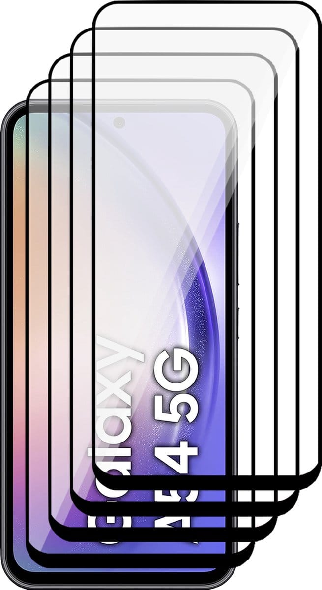 Screenprotector geschikt voor Samsung Galaxy A54 - 4x Gehard Glas Screen Protector FullGuard