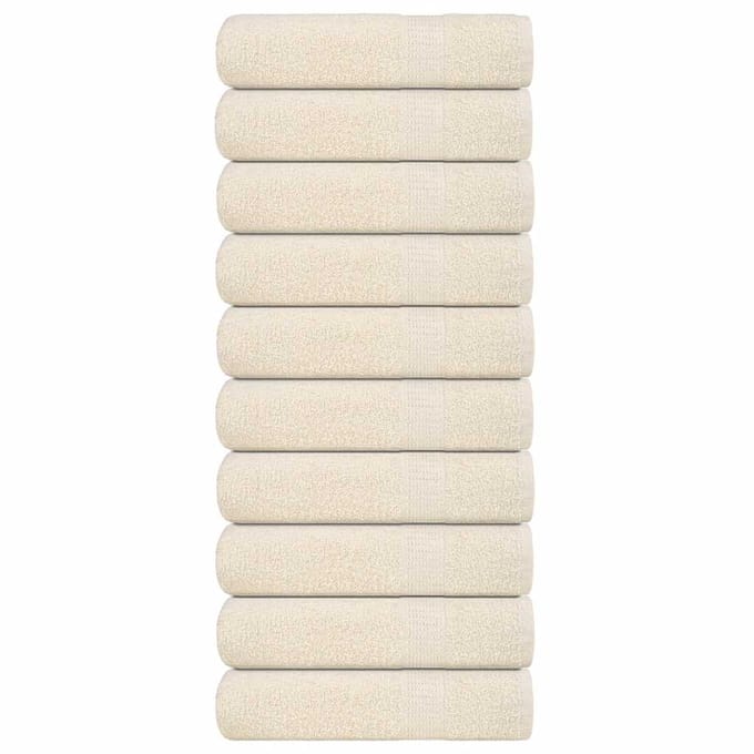 vidaXL - Badhanddoeken - FROGN - 10 - st - 100x150 - cm - 360 - g/m² - crème