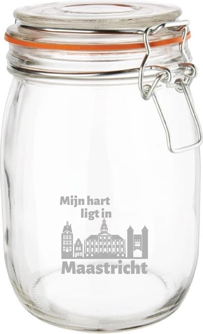 Gegraveerde Weckpot 1 ltr. Maastricht