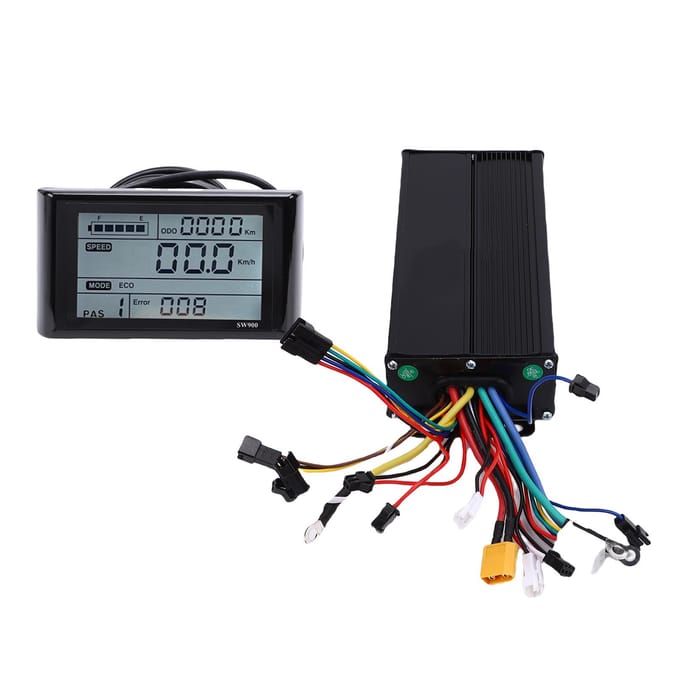 Elektrische fietscontroller LCD-displaykit 36V 48V 52V 35A 3-standen borstelloze motorcontroller en SW900 LCD-displaypaneel black