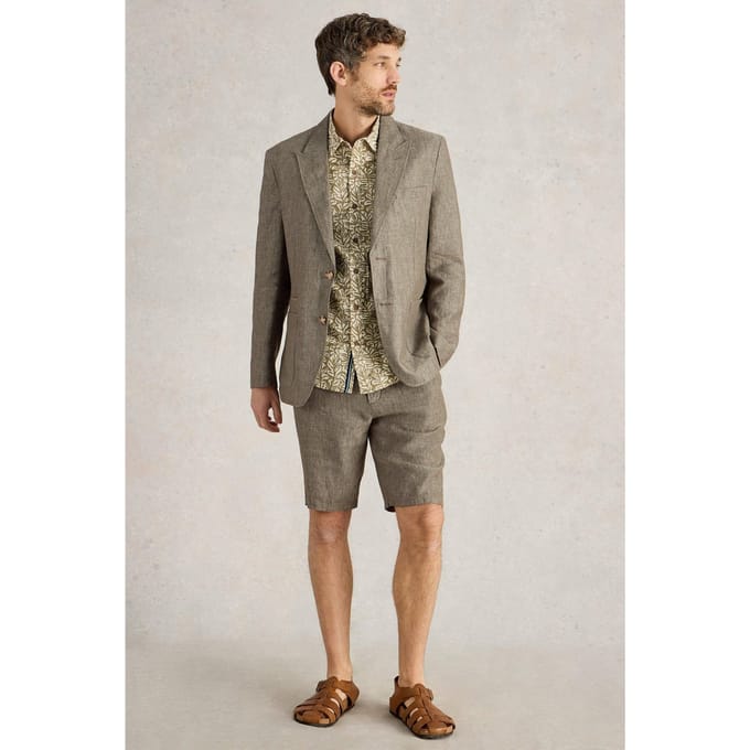 White Stuff Peak Lepal Linen Blazer Khaki Green Maat: 40 | Blazers Outlet | Heren | Bruin