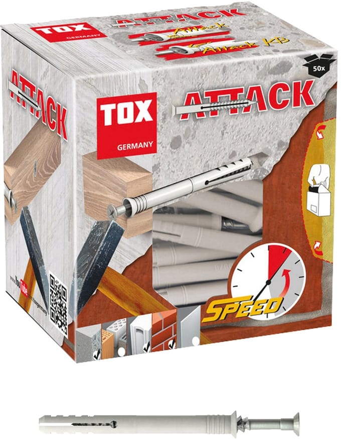 TOX Attack 50 stuk(s) Schroef- & muurplugset 140 mm