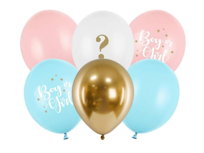Gender Reveal Geboorte Ballonnen Mix (6st)