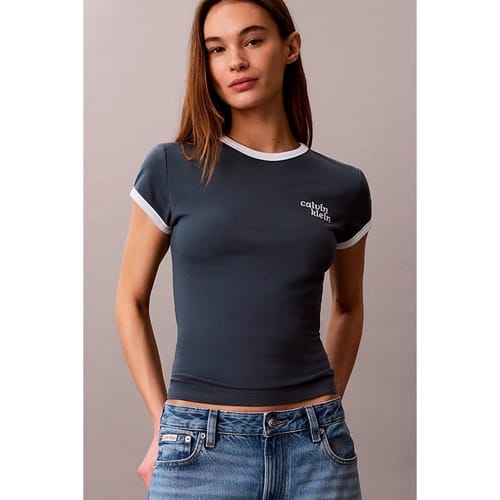 T-shirt Calvin Klein Jeans Lv047g803g Ss Slim Logo Ringer Tee