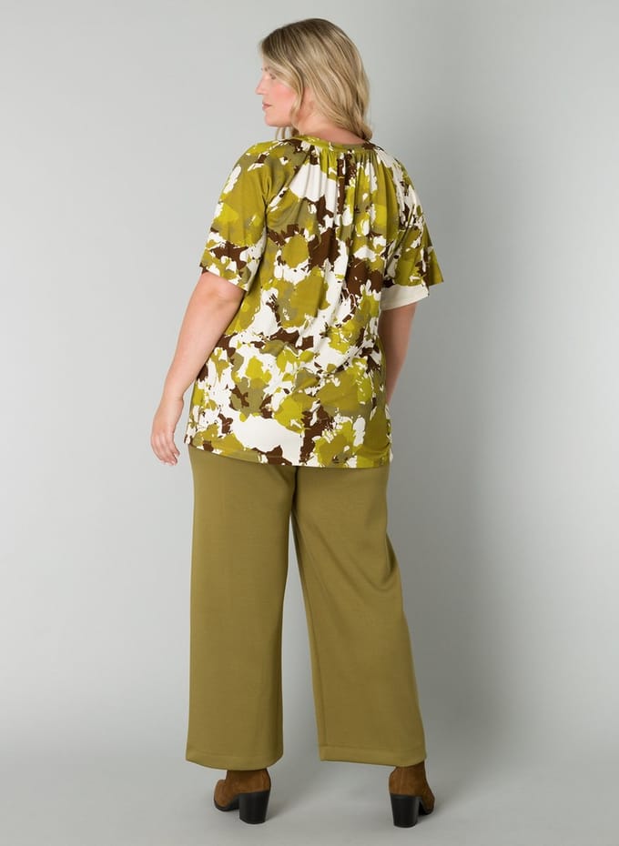 YEST CURVE Romae Tops - Avocado Green/Multi - maat 3(52)