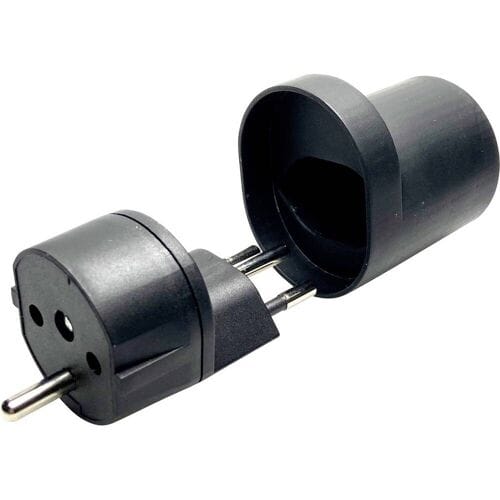 Martin Kaiser 181/sw/1 Reisstekker Fix-Adapter CH Typ 12/Schuko denzentraler Steckeransatz, IP 20, schwarz