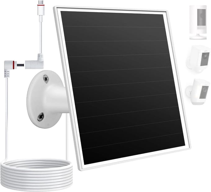 Zonnepaneel - Oplader Buiten - Camera Voeden - Hoge Conversie - 6 Watt - Zwart