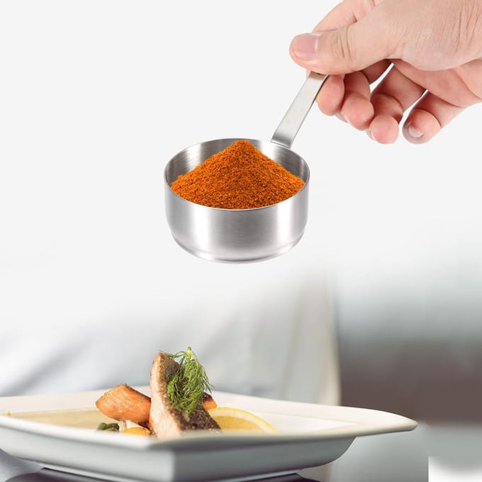 Roestvrijstalen jusbeker, pepersauskom, servies, keukenhulpmiddel met handvat gray