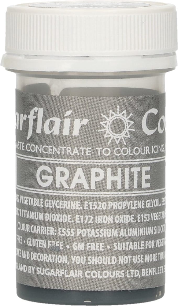 Sugarflair Paste Colours Voedingskleurstof Pasta - Grafietgrijs - 25g