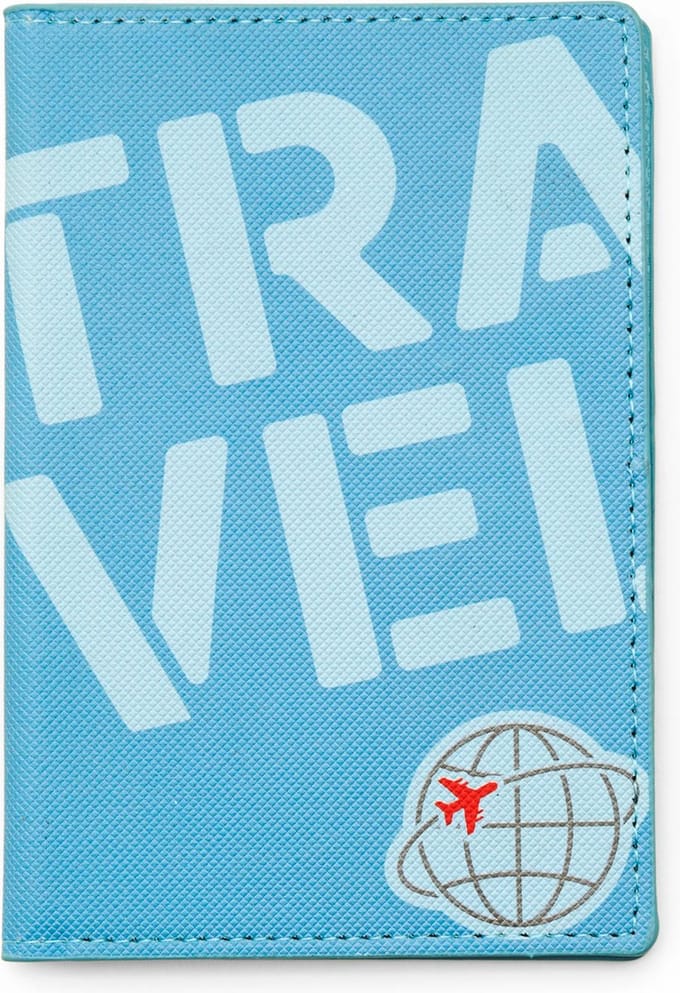 Kikkerland Blue Jet Set Paspoort Etui