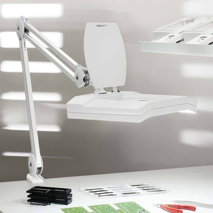LED loeplamp MAULvitrum, wit, klem, metaal