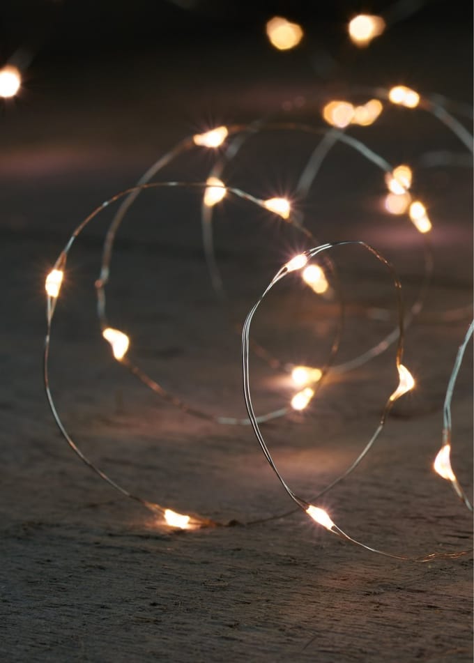 Anna Collection draadverlichting - zilver- 40 leds- warm wit - 200 cm