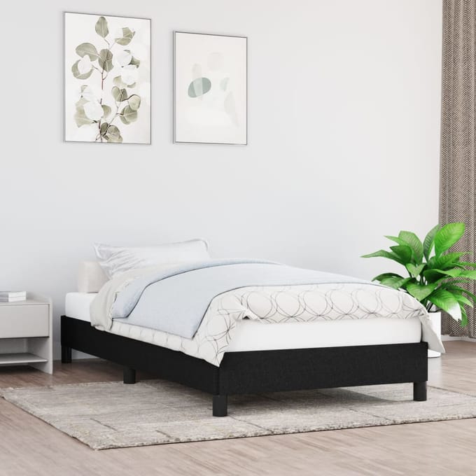 vidaXL - Bedframe - zonder - matras - 90x190 - cm - stof - zwart