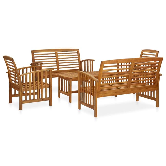vidaXL - 5-delige - Loungeset - massief - acaciahout