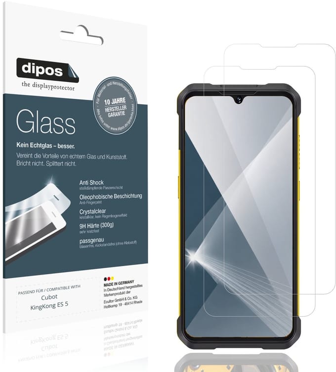 dipos – 2x Pantserfolie geschikt voor Cubot KingKong ES 5 | 9H Screenprotector