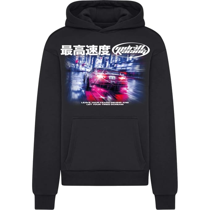 Mister Tee - Drift Racing Fluffy Hoodie/trui - M - Zwart