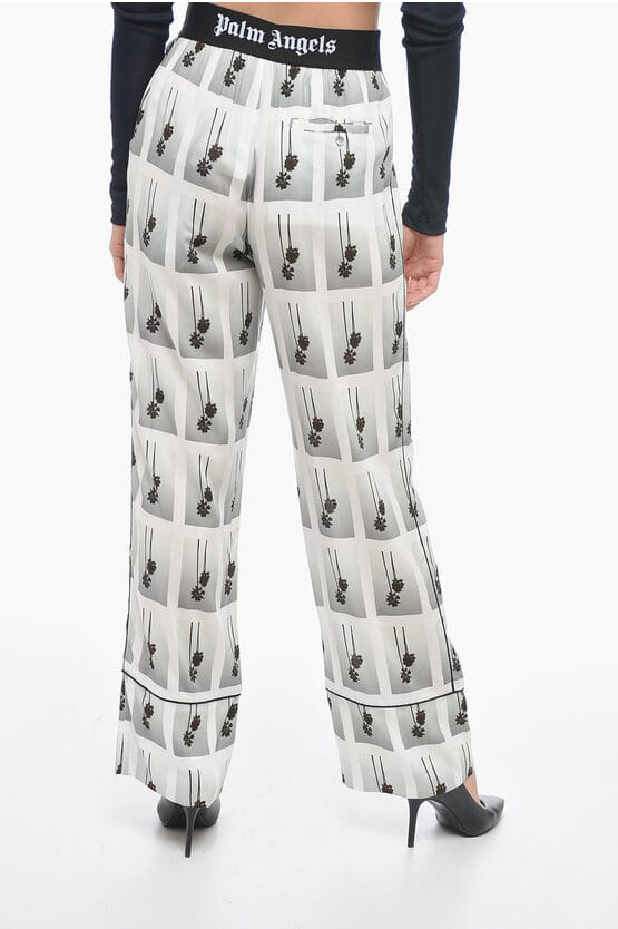 MIRAGE pyjamabroek met all-over logo in zwart en wit