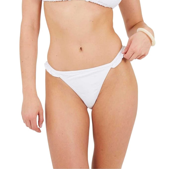 Brave Soul Bikinibroekjes met ruches voor dames (Wit)