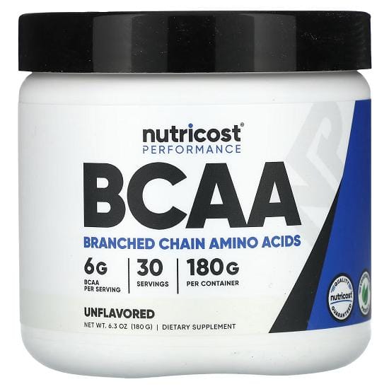 Nutricost, Atletische Prestaties, BCAA, Ongezoet, 178 g (180 g)