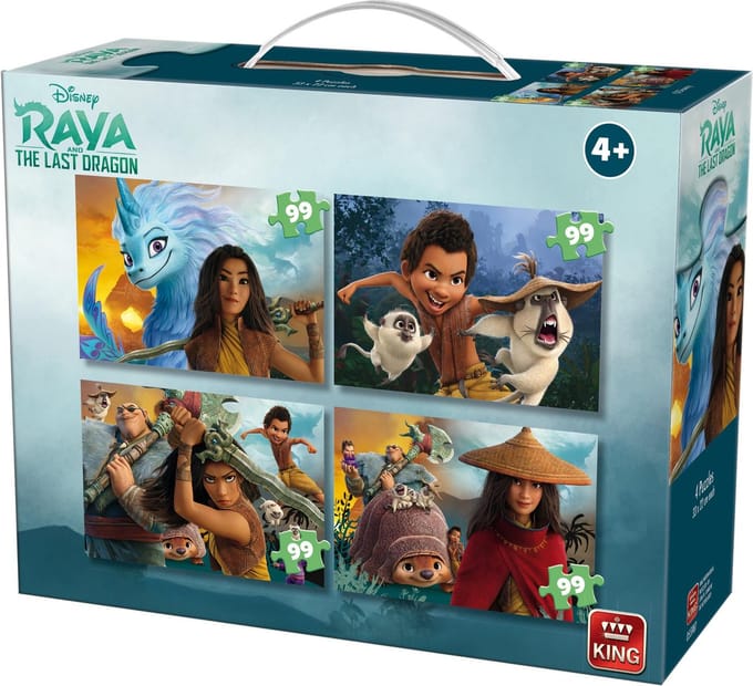 Disney 4 in 1 Puzzel Raya - King - In Koffertje