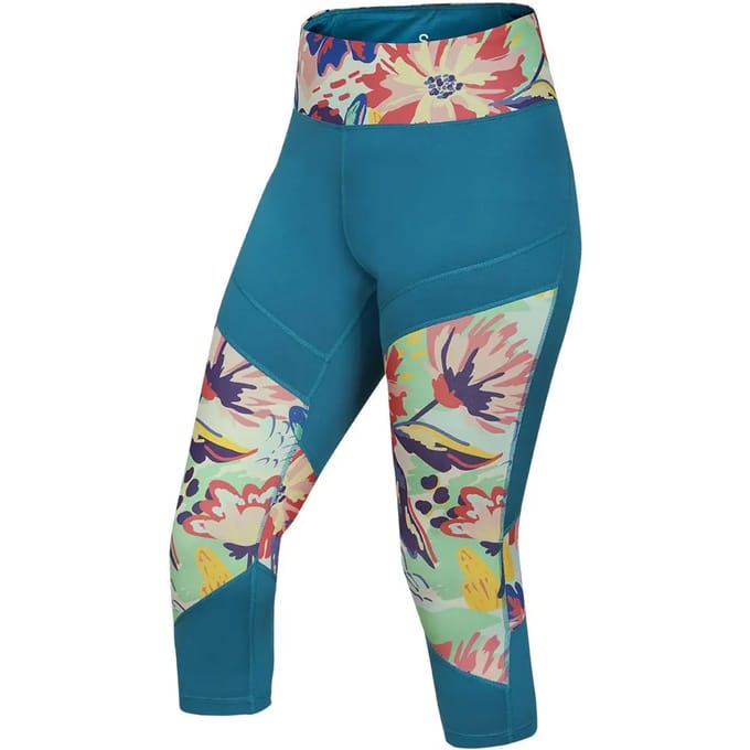 Legging vrouw Ocun Rhea 3/4 bleu