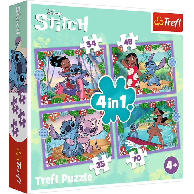 Trefl Lilo & Stitch Disney 4-in-1 Puzzel - 71 stukjes - Vanaf 4 jaar