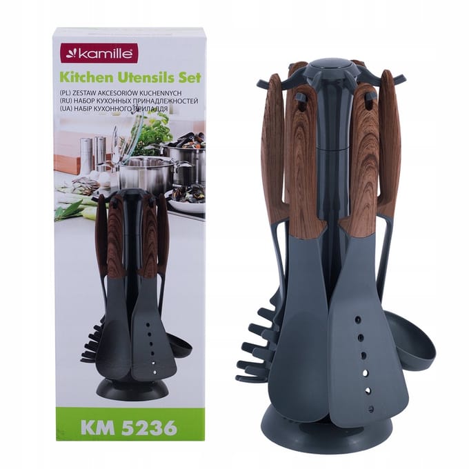 Camomile Keukengerei Set met Draaibare Houder - 7 Delig