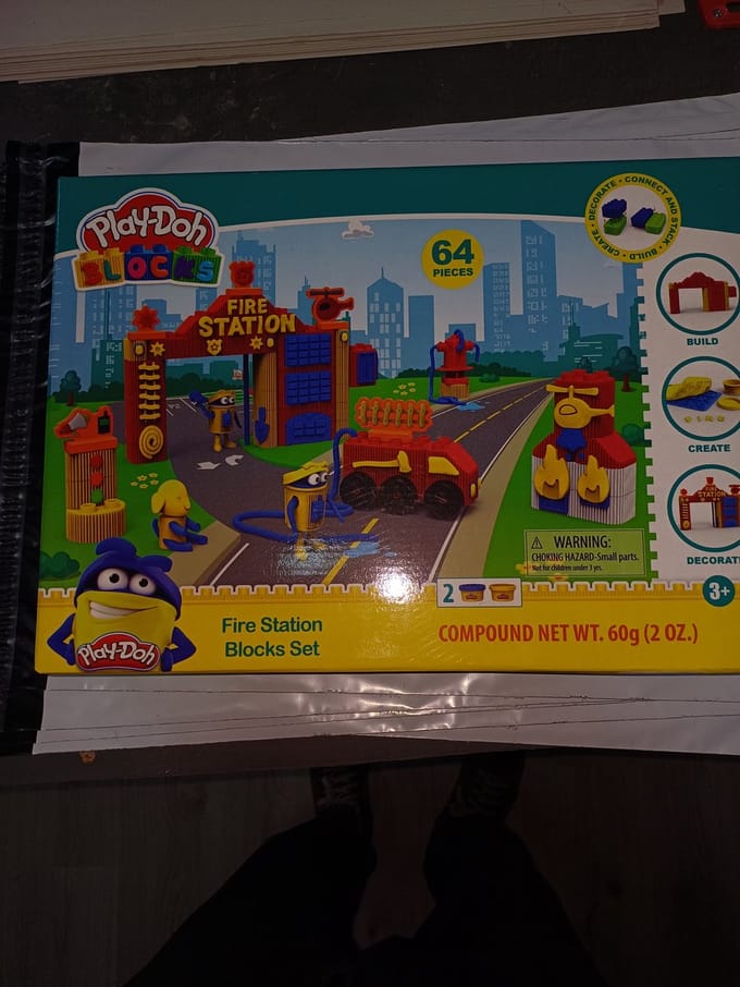play doh blocks 64 delige set brandweer