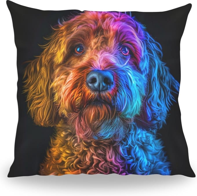 Kussen - Huisdier Portret - Labradoodle 1 Color - 40 cm