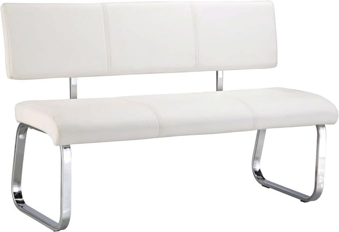 3-zits eetkamerbank met metalen frame en kunstleren bekleding