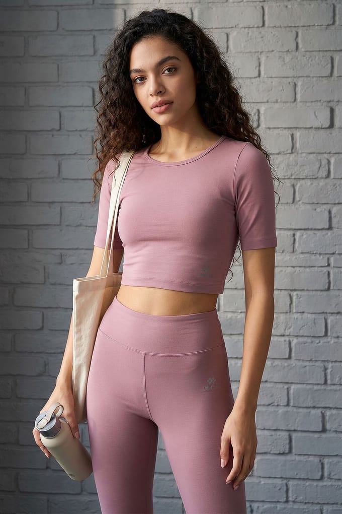 Dames Katoenen Slim-fit Actieve Set