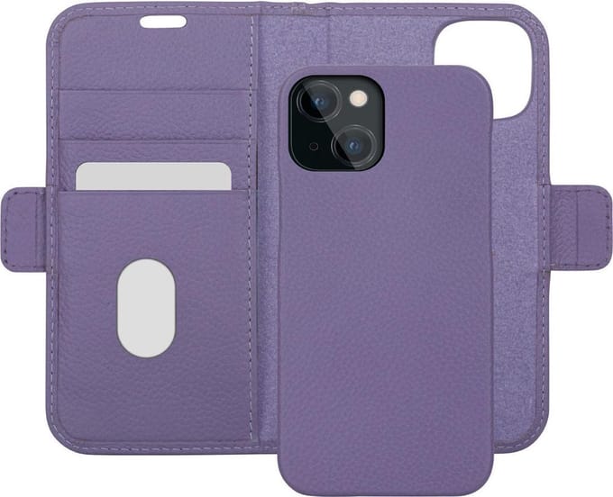iPhone 13 Mini Bookcase hoesje - dbramante1928 - Effen Paars - Leer