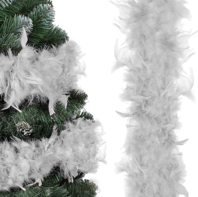 Inspiruj - Kerstslinger - Veren Boa - 190 cm - Grijs