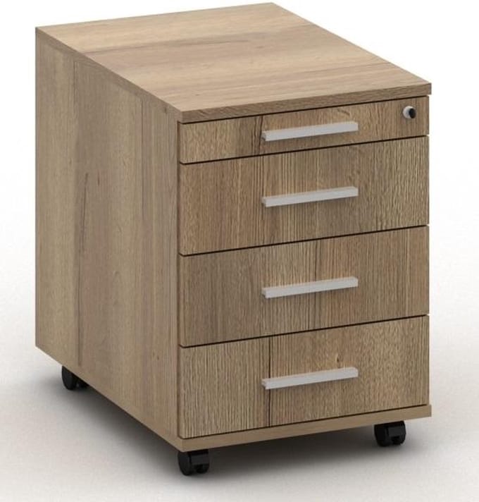 Luxe houten rolblok Chief met 4 laden Halifax Eiken