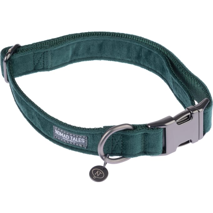 Halsband Nomad Tales Blush emerald - groen - Maat M: 34 - 55 cm Halsomvang, B 20 mm