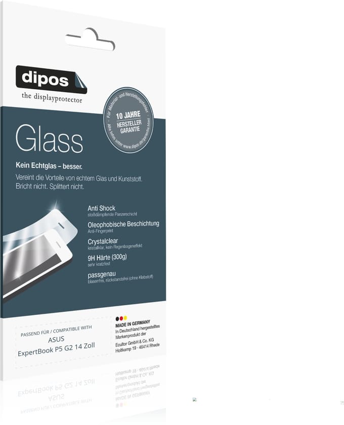 dipos – 2x Pantserfolie geschikt voor ASUS ExpertBook P5 G2 14 Zoll | 9H Screenprotector
