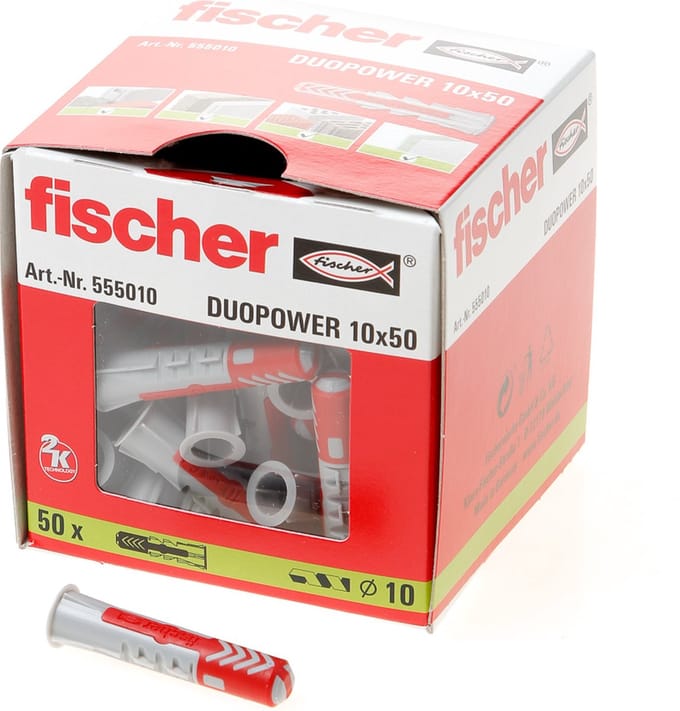 Fischer plug Duopower 10x50mm (Prijs per 50 stuks)