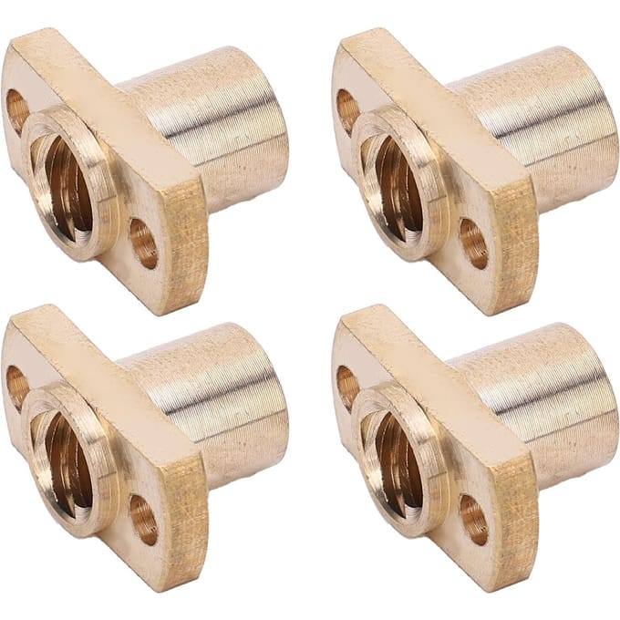 4 Stuks Trapeziummoer T8 Messing H Flens Hardware Bevestigingsmiddelen 3D Printer Accessoires 8mm beige