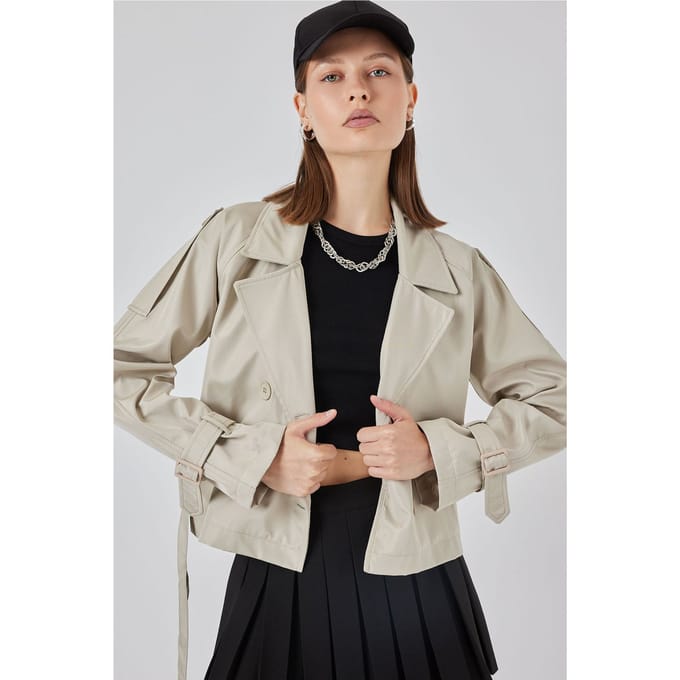 Korte Bouwde Trenchcoat