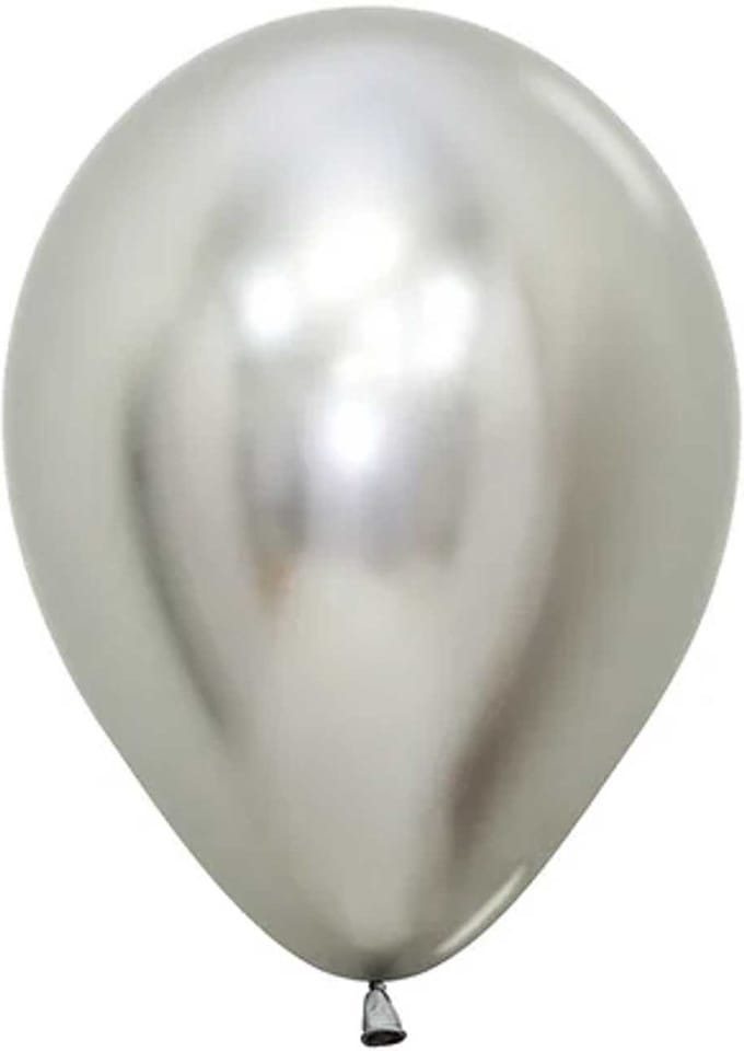20x Ballon (klein) 12cm reflex Silver zilver van Sempertex